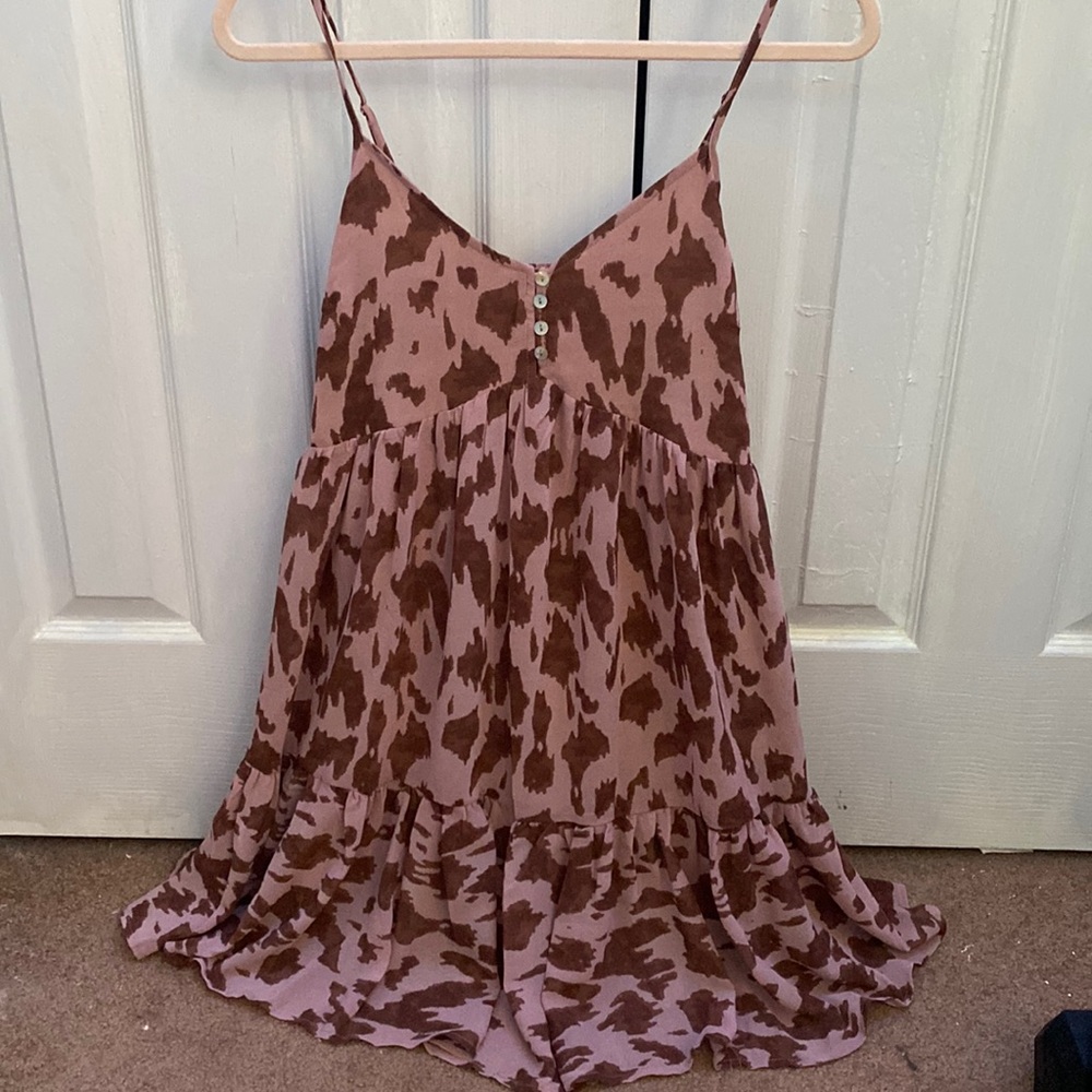 target~rose gold/brown cow print dress size small
